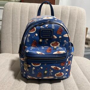 Loungefly Disney Pixar Ratatouille Remy & Emile Allover Print Mini Backpack USED